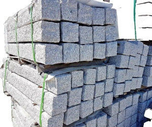 Palisaden, Granit grau, z.B. 100x12x12 cm. Sonderpr. Lagerräumung