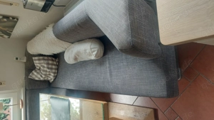 Eckbank mit grauem Stoffbezug