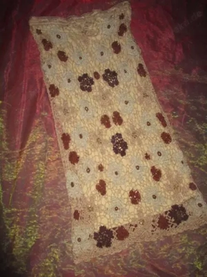 Coachella Festival Hippie LOOK Glitzer Blumen Blüten Flower Stickerei Häckel Rock NICOWA 36- 38 S