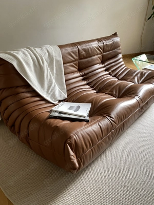 Ligne Roset - Togo - 3-Sitzer Sofa Couch - Cognac Braun Leder