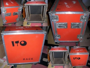 Verkaufe 19"Rack mit 11 HE Double-Door Flightcase mit Shockmount & Blue-Wheels 