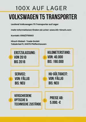 Volkswagen T5 Transporter 2.0TDI EU5*2xSchiebetüre*1.Hand* Bild 3