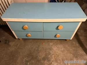 Kommode   Schubladenschrank Blau mit 4 Schubladen