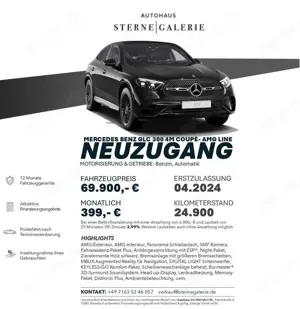 Mercedes-Benz GLC 300 4MATIC 4M Cp./AMG-LINE/PANO/DISTRO+