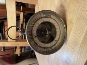 Barometer Wetterstation antik 1920 Weckerform Bild 6