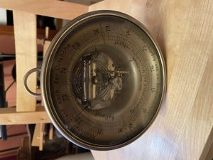 Barometer Wetterstation antik 1920 Weckerform