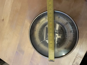 Barometer Wetterstation antik 1920 Weckerform Bild 7