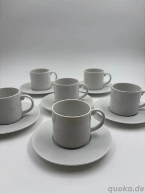 Seltmann Weiden Mokkatassen Set weiß klassisch 6 Tassen mit Untertassen