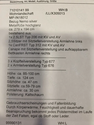 Wohnlandschaft mit Canape, Sitztiefenverstellung und Bettkasten