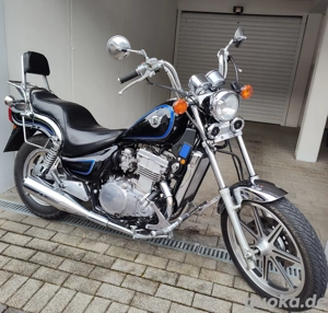 Kawasaki EN 500 Chopper blau schwarz neu bereift 7 25