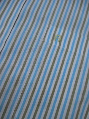 NEU mit ETIKETT Business Freizeit Button Down Kragen Streifen Kurzarm Hemd AIGNER 42- 43  L * 50- 52 Bild 4