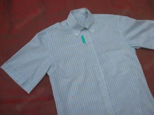 NEU mit ETIKETT Business Freizeit Button Down Kragen Streifen Kurzarm Hemd AIGNER 42- 43  L * 50- 52 Bild 2