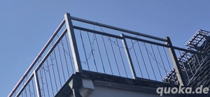 Balkongeländer voll verzinkt Edelstahl handlauf