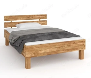 Bett Jasper 90 100 140 180 x 200 cm Eiche massiv geölt Komfortbett mit Kopfteil