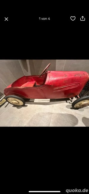 antiquarisches Tretauto aus Metall