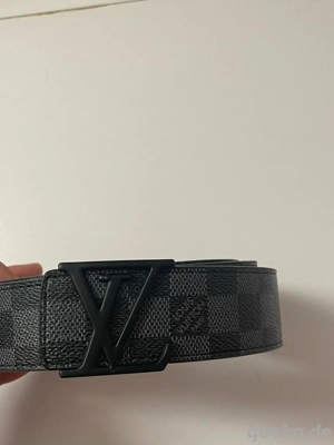 Gürtel Louis Vuitton Initialen Damier Grafit schwarz grau