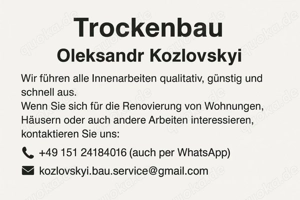 Trockenbau   qualitativ, günstig und schnell NRW