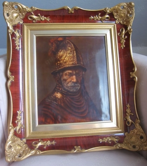 Gut erhaltenes Rosenthal Porzellanbild,  Der Mann mit dem Goldhelm  Bild 3