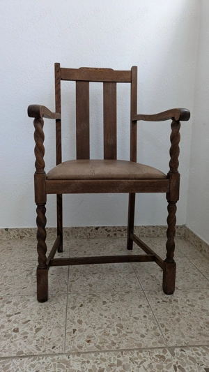 Antiker Stuhl Eiche Einzelstück, handgeschnitze Korkenzieherbeine