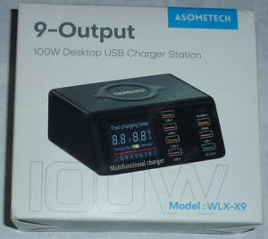 ASOMETECH 100W 8 Port USB Ladestation mit Wireless Charging