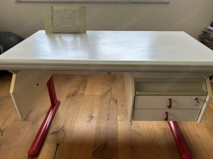 Moll Kinderschreibtisch höhenverstellbar & neigbar mit Schubladencontainer   Guter Zustand