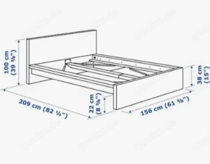  Malm Bett 140er mit noch echtem Birkenholz Furnier