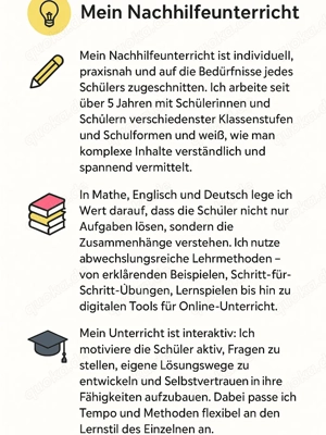 Private Nachhilfe für Schüler - Studentin hilft