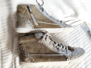 Leder Sneaker More& More khaki