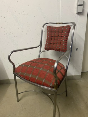 4 Esszimmer - Stühle  aus Stahl und abnehmbare Bepolsterung, gebraucht 