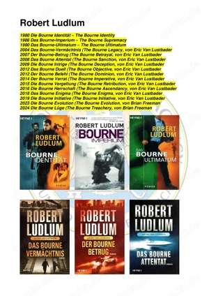 Sammlung 16 Bände Ludlum, Robert Jason Bourne (u.a. Die Bourne Lüge)