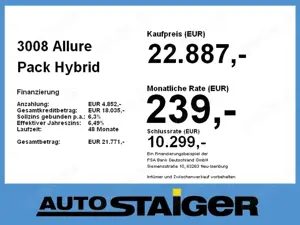 Peugeot 3008 Allure Pack Hybrid *Navi*LED*Kamera* Bild 4