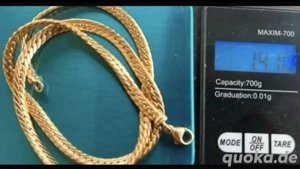 Gebrauchte Halskette aus 18 Karat Gold, 14,1 Gramm, englisches Glied, 45 cm   Gebrauchter Schmuck.Gl