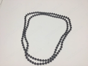 Vintage Halskette mit Plastikperlen Schwarz 