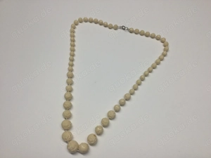 Vintage Halskette Rosenmotiv Kugeln 