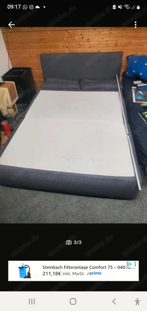 Schlafsofa 198 x 127 grau