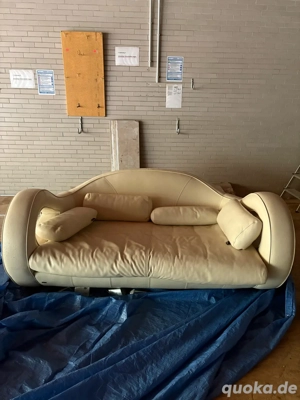 Ledersofa in Beige