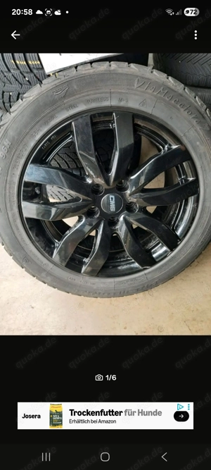 4 neuwerte Alufelgen schwarz mit Winterreifen
