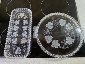 2er Set Kristallglas Tortenplatten 