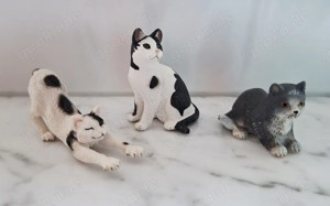 Marke Schleich 3 Katzenfiguren 