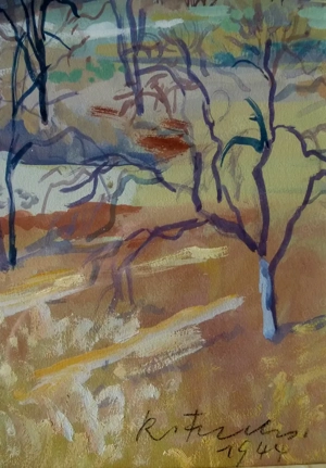 2 x Rudolf Fuchs Diez Lahn im Winter, Heilberscheid Westerwald Ölgemälde Ölbild Bild 4