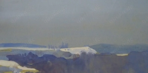 2 x Rudolf Fuchs Diez Lahn im Winter, Heilberscheid Westerwald Ölgemälde Ölbild Bild 3