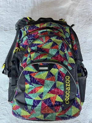 Coocazoo - Schulranzen Rucksack Kinder - grau mit farbigen Mustern