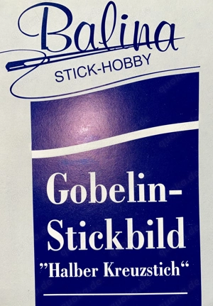 Stickbild GOBELIN Holzrahmen 28x33cm Vogelpaar Selbersticken NEU Bild 2