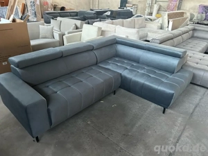 Ecksofa Samt Sofa Couch Grau 