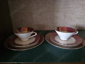 2 Sammelgedecke Tassen Gold Rot Beige Bild 8
