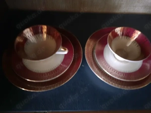 2 Sammelgedecke Tassen Gold Rot Beige Bild 7