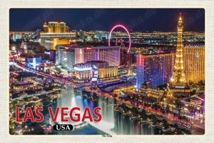 Holzschild Las Vegas The Strip USA Wandbild 20x30 cm