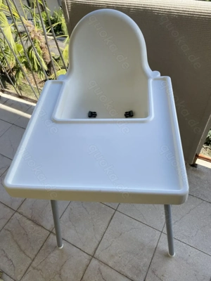 Kinderhochstuhl mit Tablett   weiß
