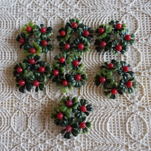 Deko - Stimmungsleuchter-Lichterkränze, grün-rot, 7 Stück