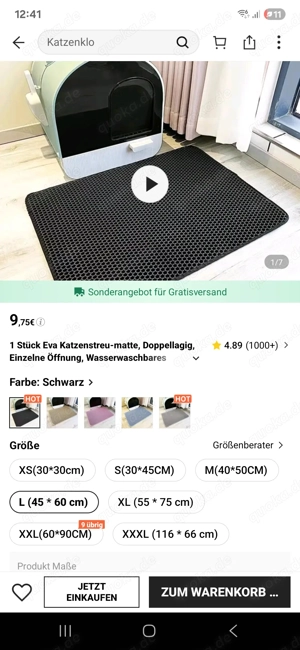 Katzentoilette mit streumatte